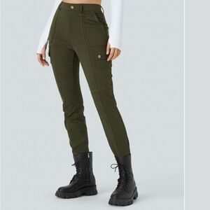 NWT Halara High Waisted Skinny Cargo Pants - Forest Night